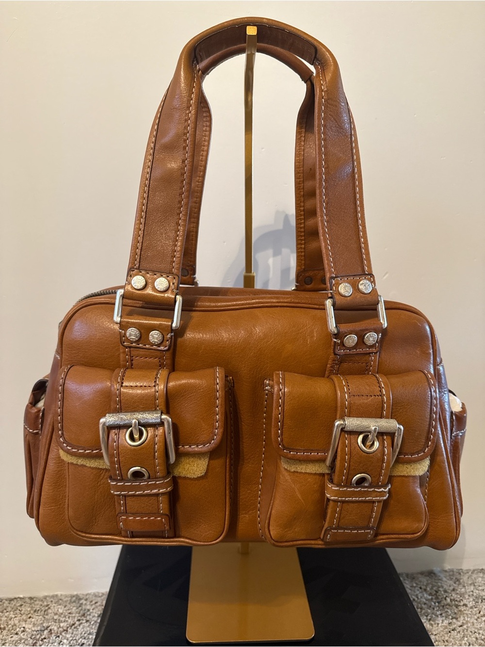 Vintage Michael Kors Double-Pocket Satchel Handbag